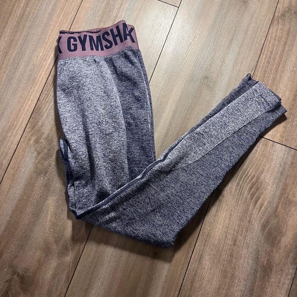 Gymshark Blue Purple Marl Seamless Workout Leggings Medium Bin o-63‎